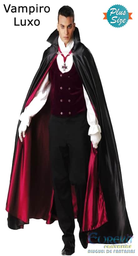 Fantasia masculina de vampiro Lord Plus Size fantasia de vampiro