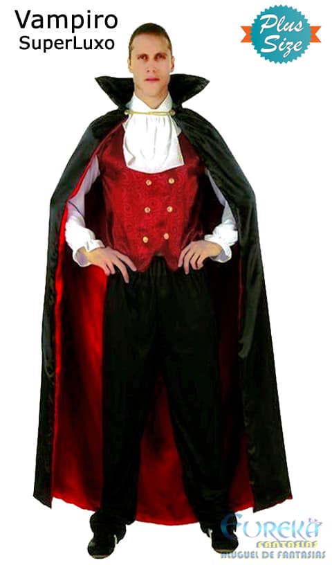 Fantasia masculina de vampiro Lord Plus Size fantasia de vampiro